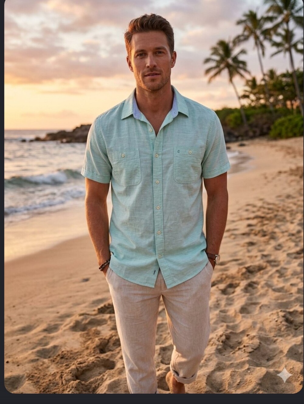 Izod Light Mint Short-Sleeve Button-Down Shirt
